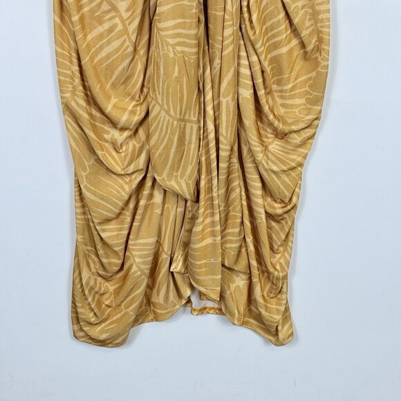 Nina Parker Golden Palm Tie Front Ruched Shirt Dress Women's Size 3X NEW NWT‎ - Picture 5 of 8